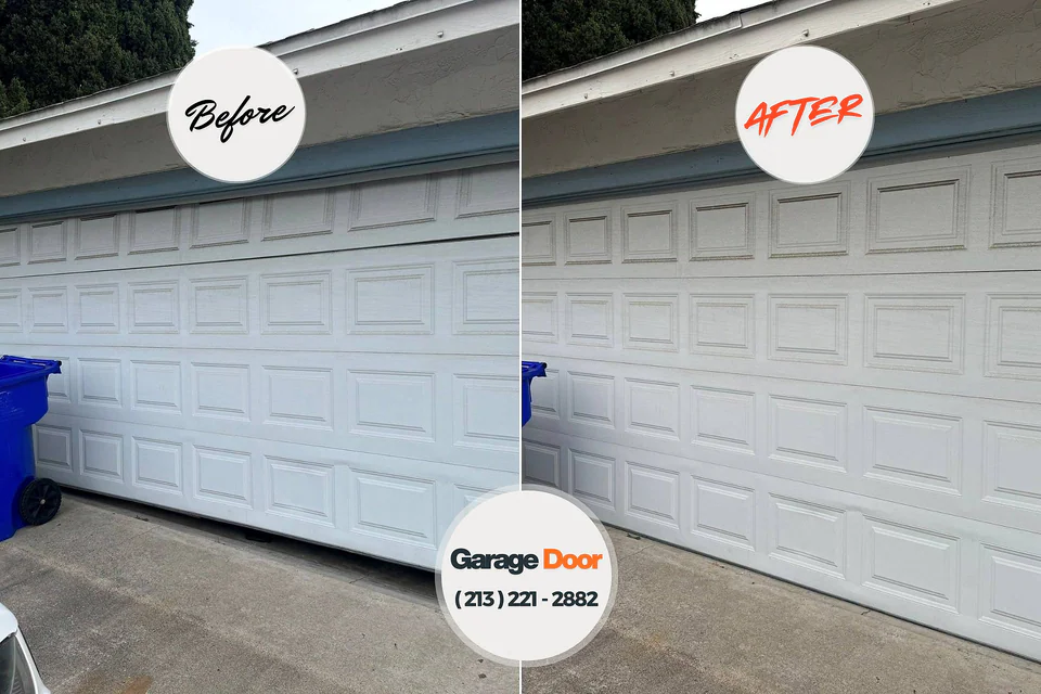 Before and after: garage door repair Seal Beach, CA
